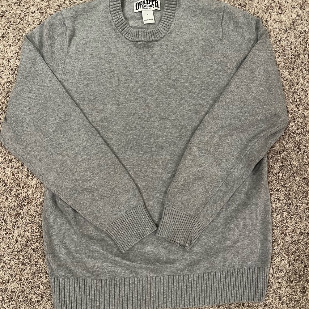Duluth Trading Co Gray Crewneck Sweater - Classic Knit